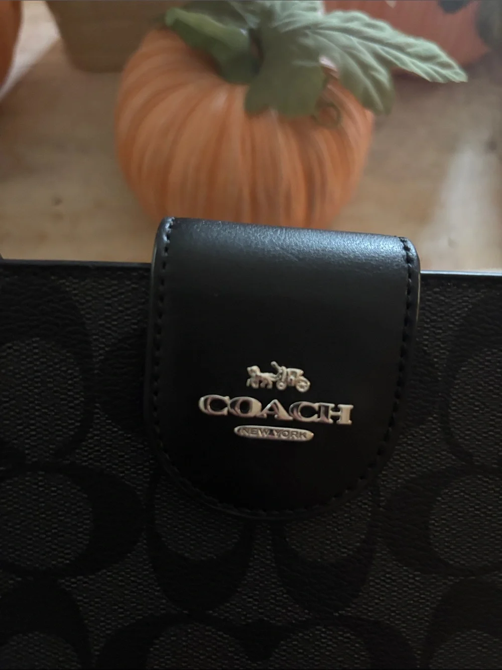 Coach Black Signature Clutch Wallet